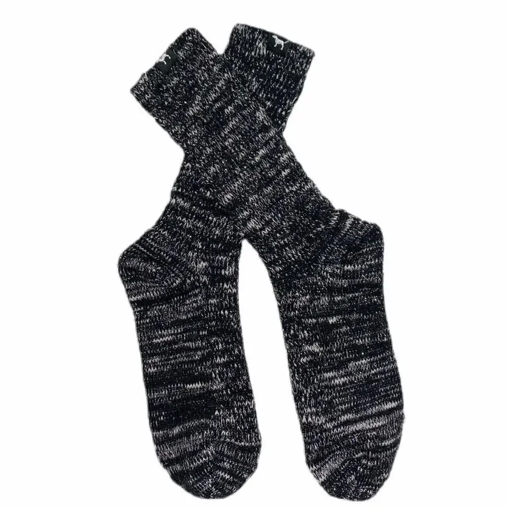 Victorias Secret PINK Crew Socks One Size Metallic Gray thick socks
